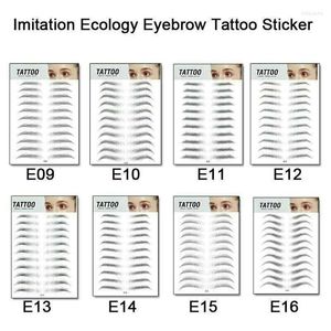 Makeup Borstes 4D Hårliknande autentiska ögonbrynen Vattentät långvarig för Women Lady False Eyebrow Tatoo Sticker Trin22