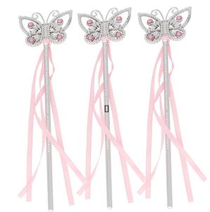 Butterfly Princess Fairy Wand Girls Kids Magic Ribbons Wands Streamers Kostym Fancy Dress Props Pink Blue Bachelor Party Favor GCB14914