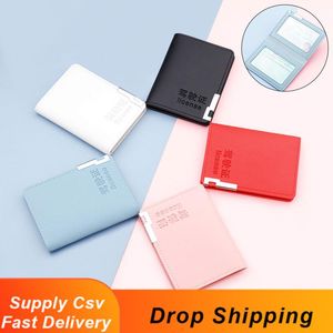 Card Holders Slot Driver's License Holder Travel Passport Cover ID Ticket Pouch Bag Protector PU Leather CoverCard