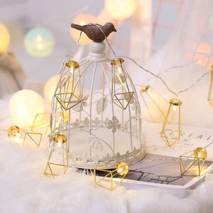Strängar LED Rose Gold Fairy String Lights Outdoor Garland Decoration Metal Chain Twinkle Lamps For Living Room Lighted Stringled