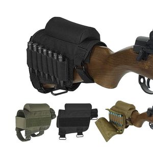 Justerbara Utomhus Army Ryggsäckar Tactical Butt Stock Gevär Kindstödspåse Kulhållare Nylon Riser Pad Ammo Patroner Väska