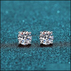 Brincos de garanh￣o j￳ias 925 cl￡ssico sier f color moissanite vvs briol de diamante fino com certificado para mulheres entrega de gotas de presente 2021 vus89