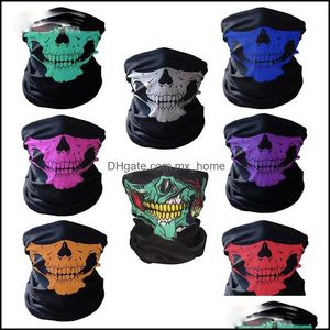 Maschera per il viso Skl Halloween Bandana Celmetto Bandana Scarpe Sciarve Guave Wraps Paintball Sport Cycling Head Basche