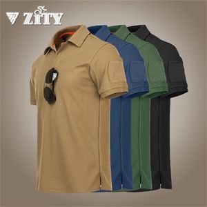 Военная тактическая футболка для спорта на открытом воздухе, быстросохнущая рубашка с отворотом и коротким рукавом, летняя тренировочная футболка для пешего туризма, мужская одежда, повседневные топы 220513