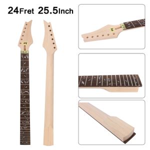 Maple Guitar Pescoço 24 Fret 25.5 polegadas Rosewood Fretboard Fit Ibanez Guitar # Y4-