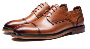 Europeiska kvalitetshandgjorda höga män klädskor snörning äkta läderformella män skor hack 5966