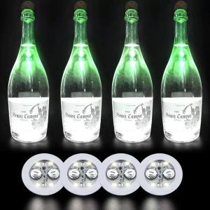 Nowy mrugający blask LED Bottle Lights Coaster Lights Flashing Cup Mat Bateria zasilana na przyjęcie świąteczne Wazę Waza Dekoracja Lekka Butik DH085