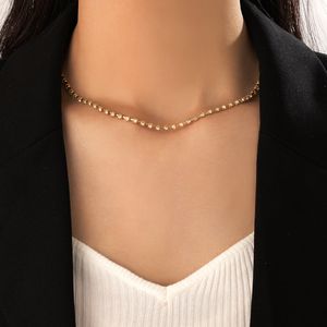 2022 Punk Silber Farbe Kette Choker Halskette für Frauen Charming Sexy Schlüsselbein Kette Böhmischen Schmuck Zubehör
