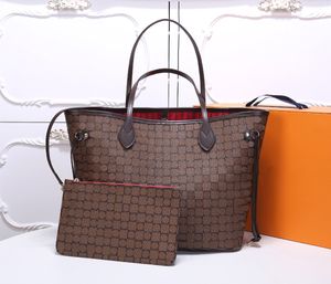 designer luxury shopping bag 2pcs   set women's handbag with wallet high quality leather fashion new bags women's handbags 40995