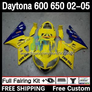 Rampaket för Daytona 650 600 CC 02 03 04 05 BOODWORK 7DH.20 COWLING DAYTONA 600 DAYTONA650 2002 2003 2004 2005 BODY DAYTONA600 02-05 MOTORCYCLE FAIRING NY GUL GULD