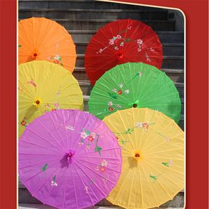 Hem vuxna kinesiska handgjorda tyg paraply mode rese godis färg oriental parasol paraplyer bröllop fest dekoration verktyg zc1260