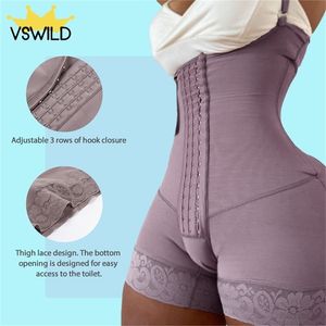 Plus Size Bodysuits Women Magnet Corset Far Infared Full Body Shaper Slimming Waist Trimmer Shapewear Bra Lifter Lace 220506