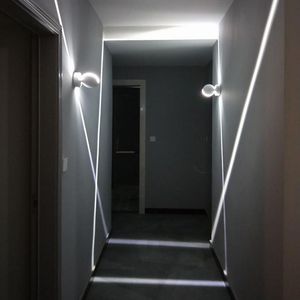 Lampa ścienna wewnętrzna powierzchnia LED montowana wkładka do kinowczy Efekt przejścia sypialnia dekoracyjne oświetlenie 85-265VWALL