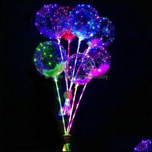 Party Decoration LED Bobo Balloon med 31,5 tum Stick 3 meter sträng Ljus Jul Halloween Bröllopsfödelsedag XG0061 Drop Delivery DHBHB