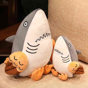 Creative Funny Shark And Eagle Cuddle Stuffed Soft Animal Doll Lifelike Toy Pillow Humorous Gift For Children Kids J220704