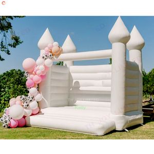 STOCK!! outdoor activities commercial white Wedding Bounce house birthday party inflatable Jumper Bouncy Castle for sale