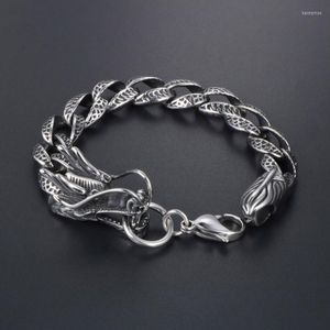 Link Chain Jade Angle Titanium Stainless Steel Chinese Style Dragon Bracelet Men Jewelry National Personality Hiphop Punk Gift Kent22