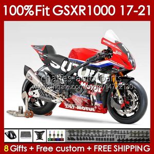 Stampo ad iniezione per SUZUKI GSX-R1000 GSXR 1000 CC K17 2017-2021 146No.167 Corpi GSXR-1000 GSXR1000 17 18 19 20 21 1000CC 2017 2018 2019 2020 2021 Carena OEM rosso lucido