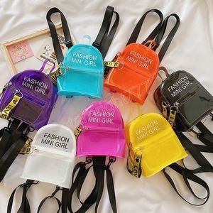 Zaino per ragazze Mini Cute Children Candy Color Trasparente Jelly Bags In Kindergarten Boys Schoolbag Zaino impermeabile Moda