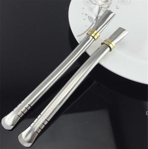 Wholesale Yerba Mate Bombilla Straw Spoons Reusable Stainless Steel Straws for Gourd/Cup Tea Drinking BBA13076