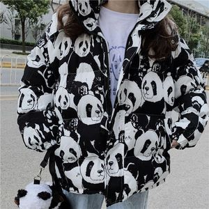 Women's Down & Parkas Korean 2022 Winter Jacket Loose Cartoon Cow Panda Thick Bread Thicken Female Ins Harajuku Bf Student Cotton Luci22