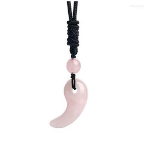 Colares pendentes de estilo étnico teceamento artesanal rosa quartzo cor de corda preta colar azul areia jóias de vírgula de vírgula11