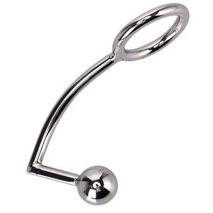 40/45/50mm Anelli del pene con plug anale Anello del rubinetto in metallo Bdsm Scroto Ano Barella Giocattoli sexy Per uomini Masturbatori