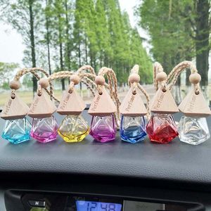 50pcs 9 Colors Home Decoration Essential Oil Diffuser Car Perfume Bottle Pendant Bag Clothes Ornaments Air Freshener Pendants Empty Glass Bottles