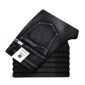 Märke män mager jeans elastiska smala byxor jean manlig mode casual denim byxor svart plus storlek 40 42 44 201128