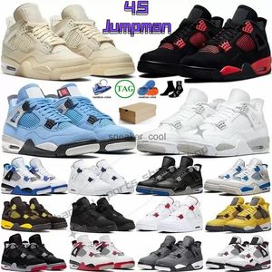 مع حذاء كرة السلة Jorda 4 Jumpman للرجال والنساء Jorden 4s IV أحمر أزرق ثاندر J4 Seafoam Cactus Jack Jorden4s المدربين العسكريين