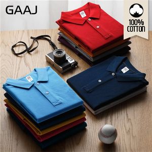 GAAJ 100 Cotton Polo Shirt Men Brand Shirts For Man Short Sleeve Summer Fashion Clothing Wine Blue Grey Red Navy Mens Polos 220504