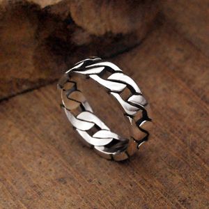 925 Sterling Silver Interwoven Ring Buckle Ring Couple Trendy Fashion Personality Send Boyfriend Gift Accessories