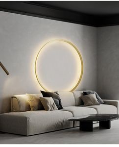 Wall Lamp Designer Minimalist Round Ring Led Light Living Room Decoration Atmosphere Lights Nordic Decor Lighting With PlugWall