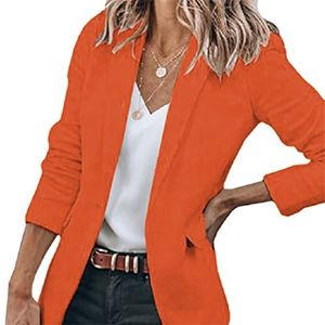 Cappotto primaverile da donna manica lunga tinta unita collo abito monopetto cappotto donna top completo blazer blazer bianco donna 220402