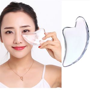 Heart Shaped Massager Transparent Crystal Resin Scraping Board Eye Facial Gua Sha Massage Board Traditional Chinese Acupoints