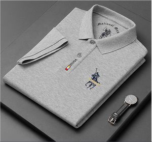 2022 Summer Business Sedded-Aged Business Surfed Polo Shirt Moda Moda Fashion Fashion Marka Casual Lapel Bawełna Męska koszulka z krótkim rękawem