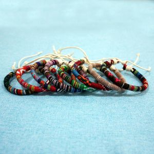Pulseiras de charme pulseira étnica retro handmade boho multicolor corda cordão tecido trançado bohemia fios de amizade mulheres mencharm