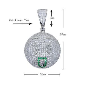 Chains Hip Hop Arrived Iced Out Cubic Zirconia Micro Pave CZ Heart Face Smile Big Charm Pendant Necklace Jewelry For Women MenChains