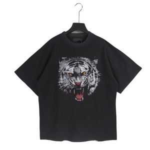 Camisetas masculinas estilo high street retro lavar água estampa hip hop de manga curta verão solto e popular manga camiseta