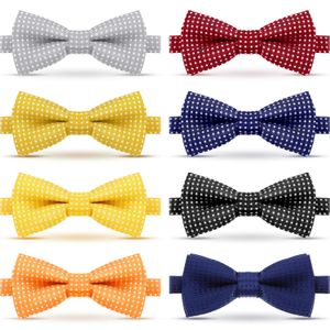 Yay bağları Toddler kravat ayarlanabilir önceden bağlanmış polka nokta erkek çocuklar için 8 renk amdgi