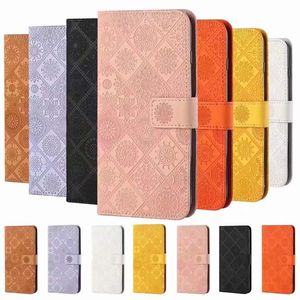 National Pattern حالات جلد Walle Leather لسامسونج A23 A33 A53 A73 A13 5 جرام S22 بلس S21FE S21 الترا A22 5 جرام A32 A52 A72 حامل بطاقة غطاء الوجه