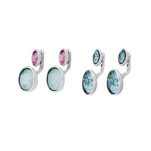 Spanska unode50 Original Fashion Stud Earring Silver Color Round och Oval Multi-Color Crysta örhängen för kvinnor Uno de 50 Plated Jewelry Factory Wholesale