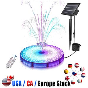Solar Fountain Pump LED Lights Solars Powered Water Fountains Pumps With Nozzles Solars Bird Bath FloatingFountain for Ponds Garden Fish Tank Crestech888