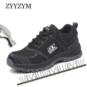 Zyyzym Men Work Boots Plus Size Unisex Outdoor Steel Toe Punture Proof Protective Man Safety Shoes Y200915