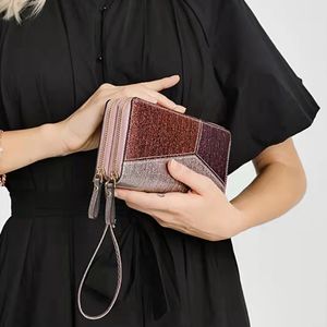 Högkvalitativ dragkedja Tvåfärgad kvinnlig designer plånböcker Kvinna Fashion Casual Zero Purs Populära telefonkopplingar No103
