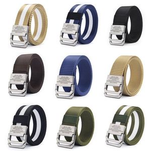 Belts fivela de metal de anel duplo de cinturão feminina e masculina para jovens estudantes de abertura da temporada gigantes