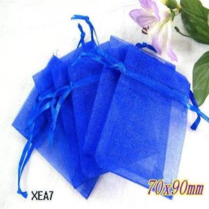 200 pc s Royal Blue Organza Gift Wrap Bag Wedding Gunst x9 cm x3 inch230q