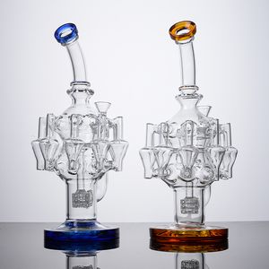 Matrix Recycler 14 mm Joint Octopus Arms Wasserpfeifen Glasbongs Recycler Bohrinseln Einzigartige Bong Wasserpfeifen Dab Rig mit Schüssel OA01