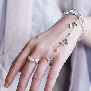 Armreifen Frauen Schmuck kreative Schmetterlingsfefe -Ringarmband bequem einstellbare chinesische Antiquitätenstil Retro Armbandbangle Inte22