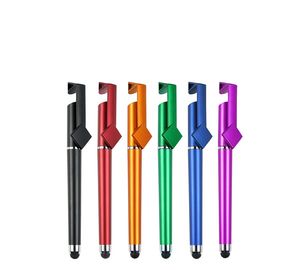3 in 1 Multi-function Touch Screen Pen Universal High sensitive Touch Pens Mobile Phone Holder Stand For Smartphone CellPhone Tablet Different Colors